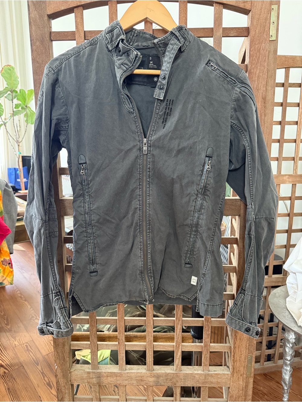 G-Star Raw Washed Charcoal Zip Front Field Jacket